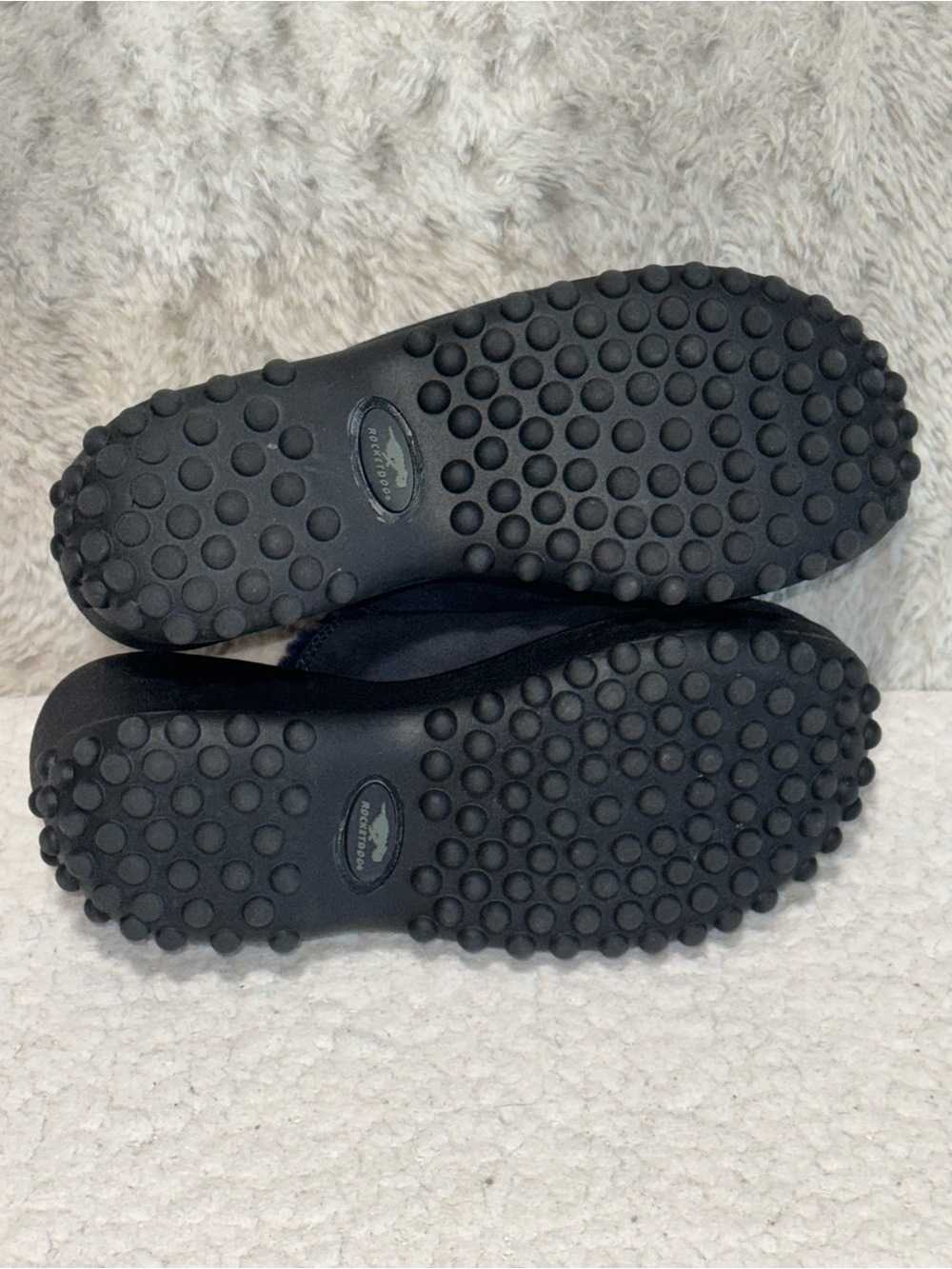 Rocket Dog Fran Navy Suede Platform Clogs Fuzzy Lined Mules 90s Y2K Size 6 - Picture 8 of 12